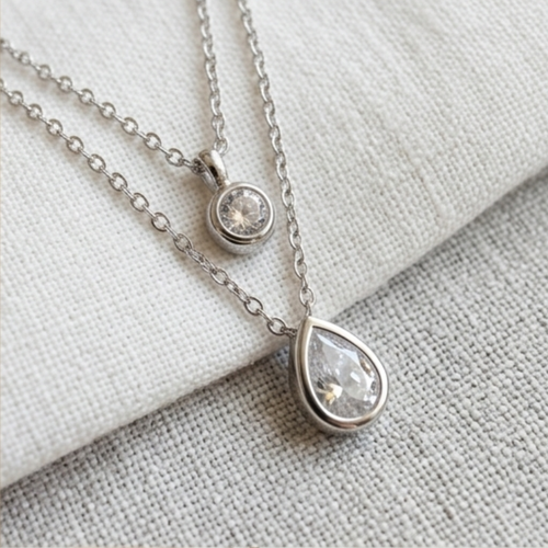 Double Layer Diamond necklace