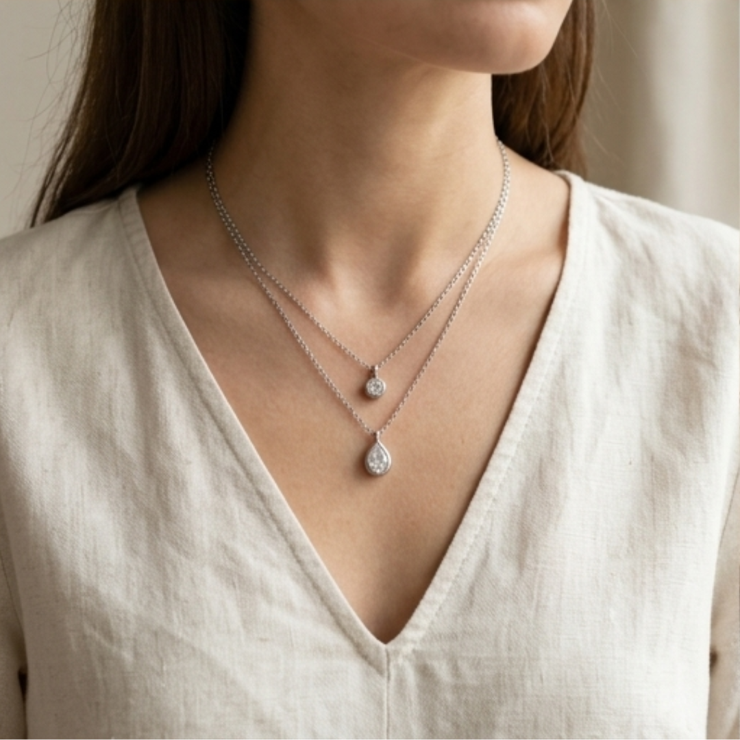 Double Layer Diamond necklace
